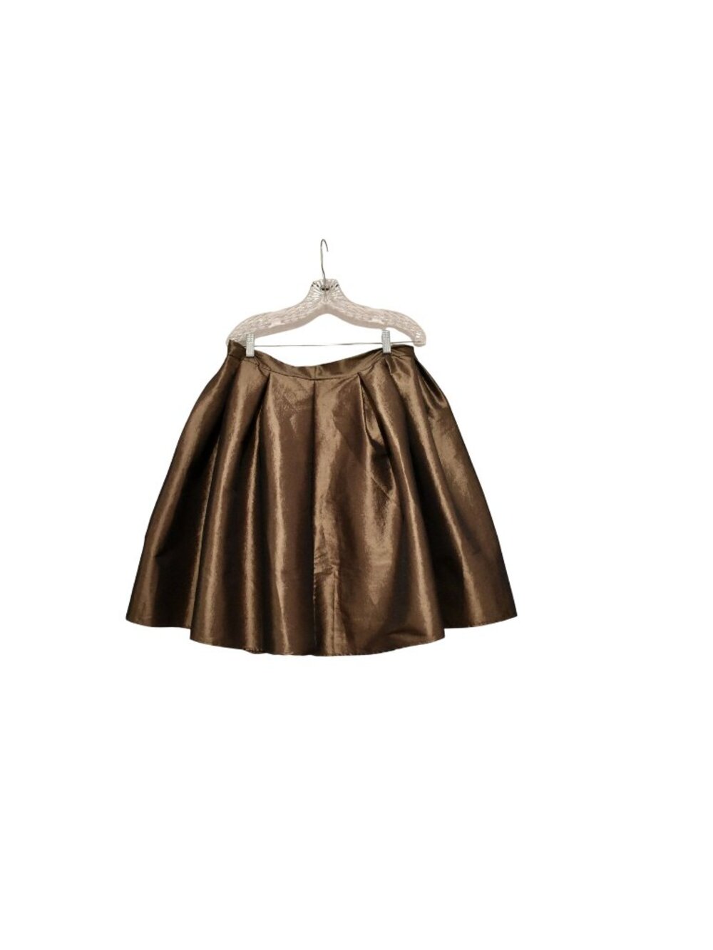 Women's Rag Therapy Bronze Gold Taffeta Pleated Circle Party Skirt Size XL